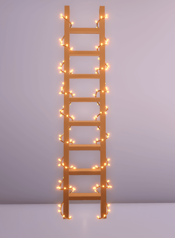 summer camp friends fairy lights / vines ladder