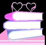 Heart Glasses Book Stack