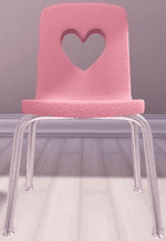 Cutesy Heart Chair & High School Desk